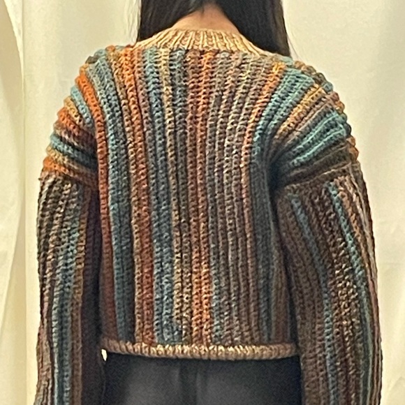 Striped Multicolor Knit Cardigan Sweater - Picture 4 of 7